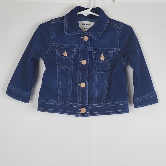 Old Navy Girls Dark Wash Jean Jacket 18-24M - Picture 1 of 5